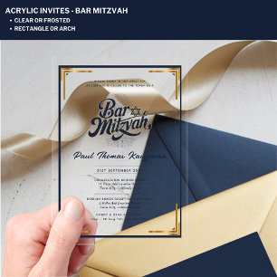 Acrylic BAR MITZVAH Quality Luxury Minimalist Invitations