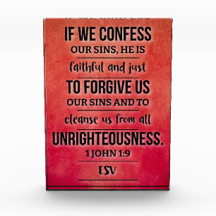 Acrylic Bible Verse Block - 1 John 1:9 ESV