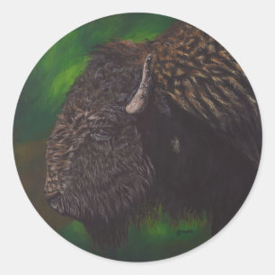 Acrylic Bison Painting Stickers