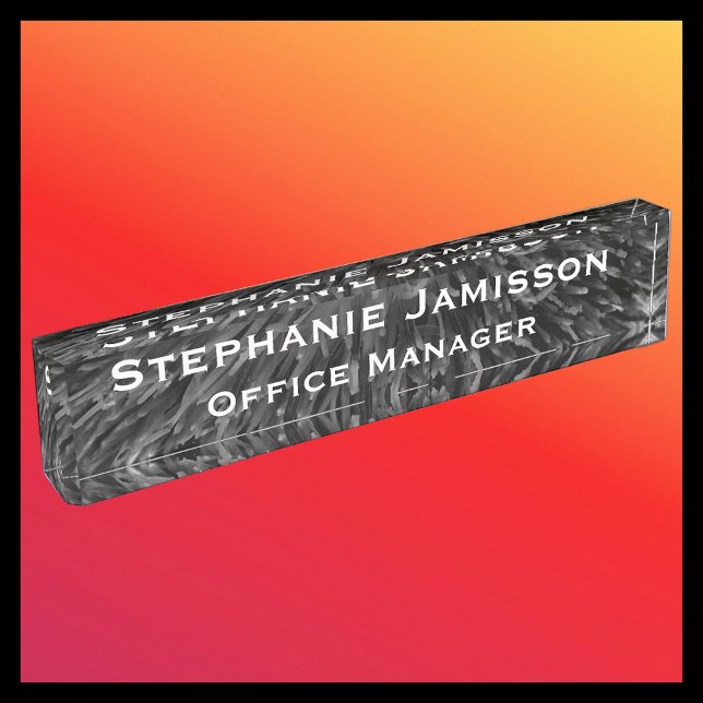 Acrylic Black Floral Macro Abstract Name Title  Nameplate (Creator Uploaded)