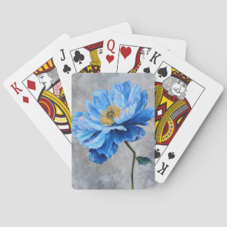 Acrylic Blue Flower Playing Cards