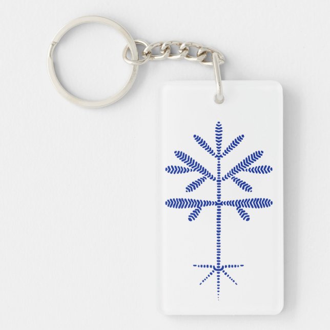 Acrylic Blue Sapling Keychain (Front)