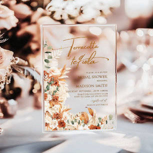 Acrylic Boho Pampas Grass Bridal Shower  Acrylic Acrylic Invitations