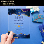 Acrylic Clear BAR MITZVAH Galaxy Starry Night Blue Acrylic Invitations<br><div class="desc">This modern acrylic Bar Mitzvah Invitation can be clear or frosted,  rectangle or arch shaped as desired to suit your needs. You can change the colour of the text in design tools.</div>