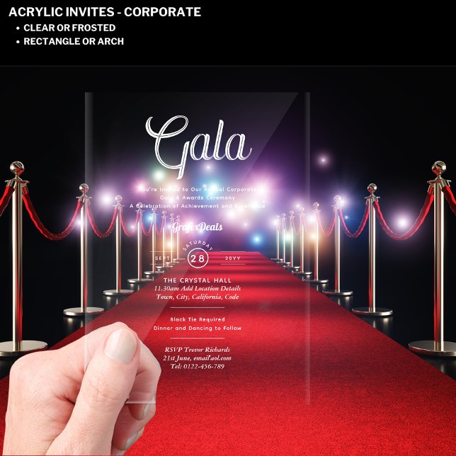 Acrylic Clear Corporate Gala Award Ceremony Modern Acrylic Invitations (Creator Uploaded)