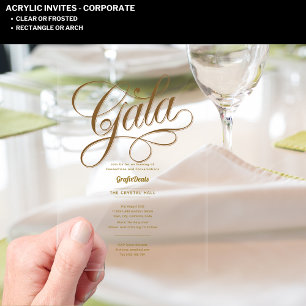 Acrylic Clear Gala Business Charity Corporate Gold Invitations