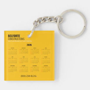 Acrylic Construction Calendar   Yellow & Crane Keychain