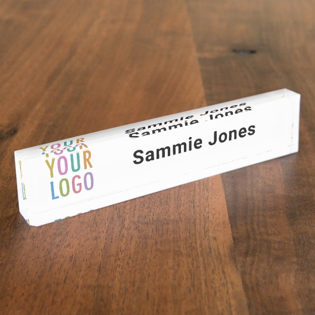 Acrylic Desk Name Plate Business Logo Professional (Side)