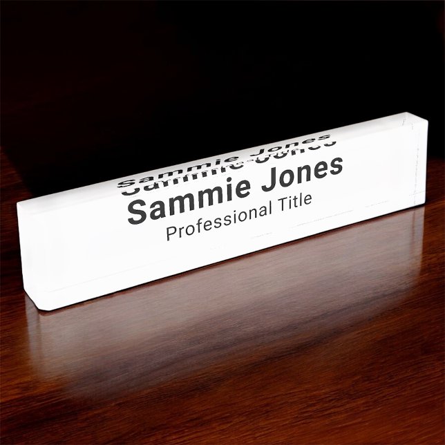 Acrylic Desk Name Plate for Business Professional (MISOOK Acrylic Name Plate with Job Title)