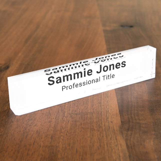 Acrylic Desk Name Plate for Business Professional (Side)