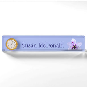 Acrylic Desk Name Plates Blue Pink Indigo Orchid