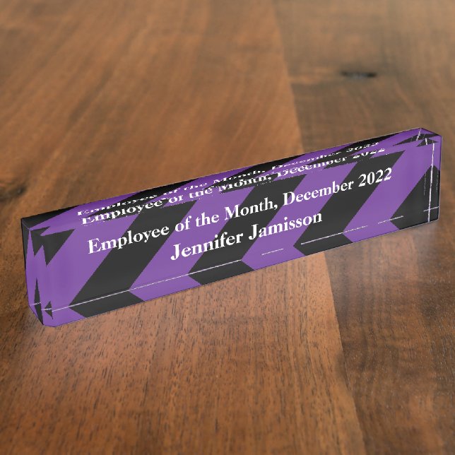 Acrylic Desk Nameplate, Employee of the Month Nameplate (Side)