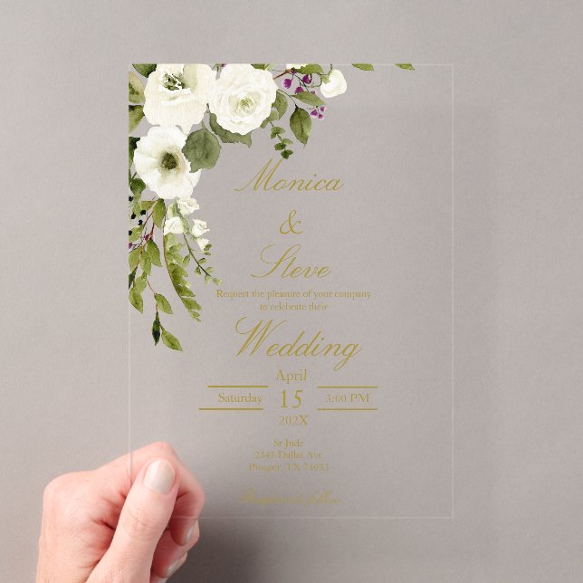 Acrylic editable wedding invitation (Insitu (Handheld))