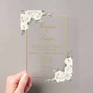 Acrylic elegant Wedding Invitation in Spanish