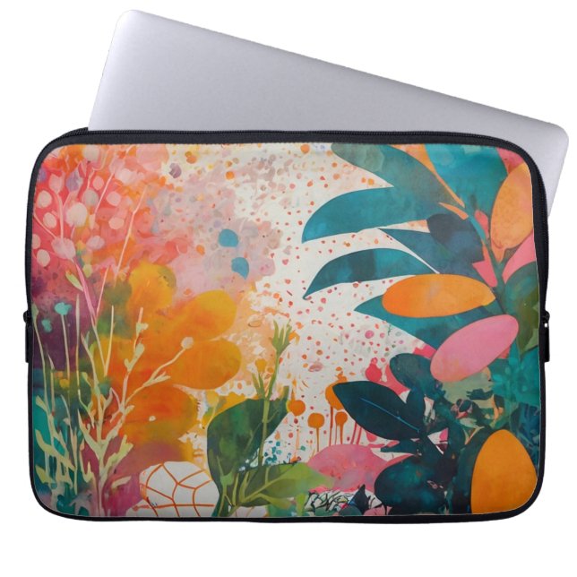 Acrylic floral decor laptop sleeve (Front)