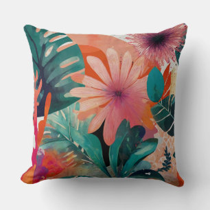 Acrylic floral decor throw pillow