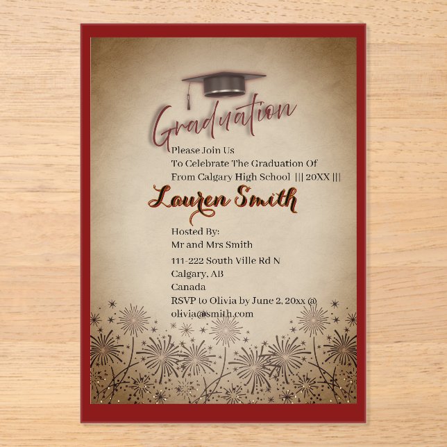 Acrylic Graduation Party Invitation (Recto)