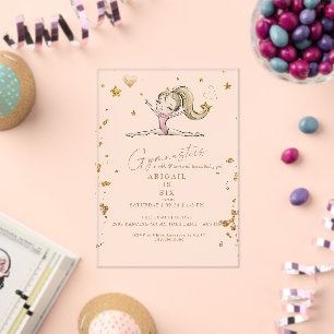 Acrylic Gymnastics Tumble & Twirl Birthday Party  Invitations