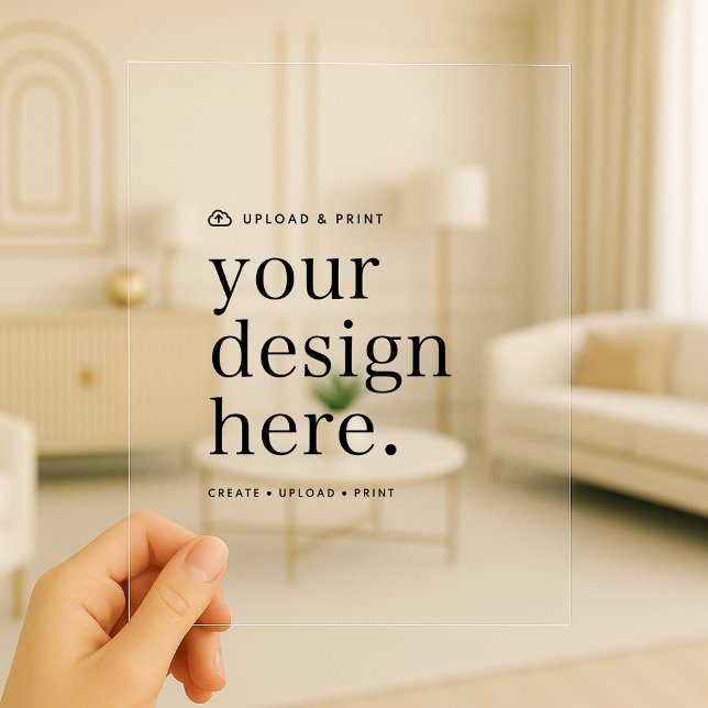 Acrylic Invitation | Your Design Upload 5x7 Invite (Versatile transparent acrylic invitation for business, weddings, special occasion events & more!)