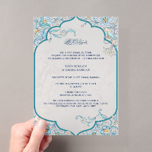 Acrylic Islamic Wedding Invitation   Semi-Transpar