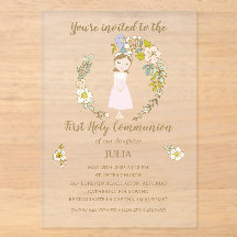 Acrylic JULIA First Communion Invitation