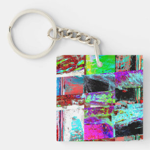 Acrylic Keychain – Abstract Grid