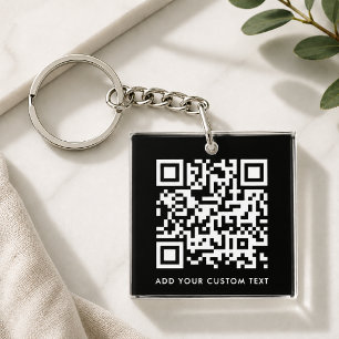 Acrylic Keychain Black QR Code Business Link Tag