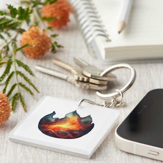 Acrylic keychain - Flames Artwork (Front Right)