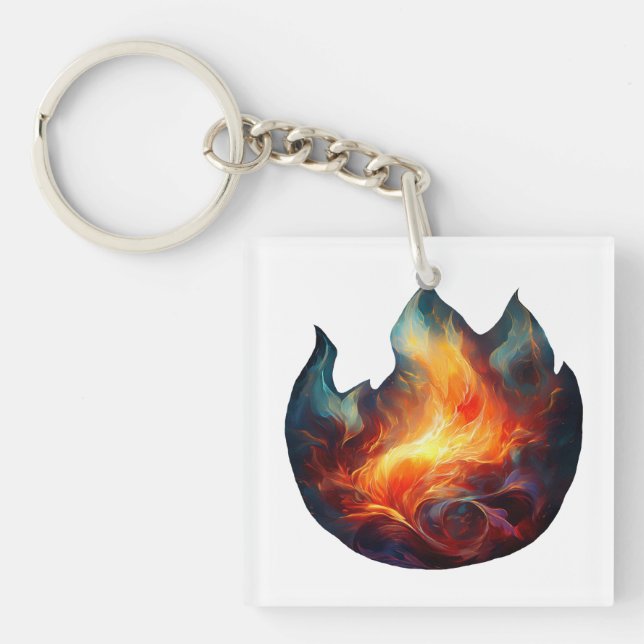 Acrylic Keychain - Flames Artwork (Front)