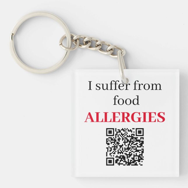 Acrylic Keychain - Food Allergies QRCode (Front)