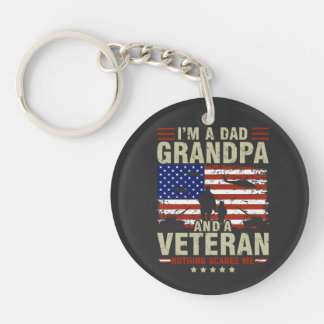 Acrylic Keychain I'm A Dad Grandpa And Veteran Fat