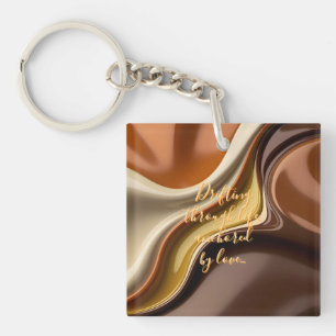 Acrylic keychain in stylish abstract graphic