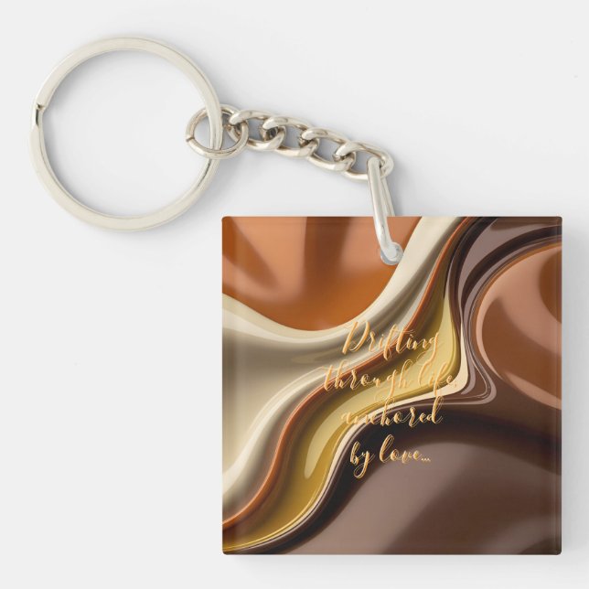Acrylic keychain in stylish abstract graphic (Front)