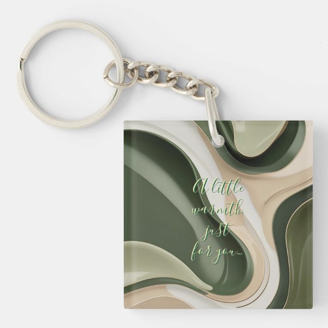 Acrylic keychain in stylish abstract graphic (Front)