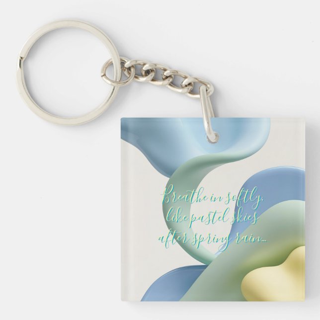 Acrylic keychain in stylish abstract graphic (Front)