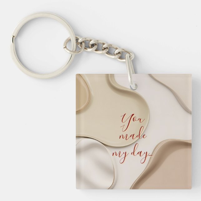 Acrylic keychain in stylish abstract graphic (Front)