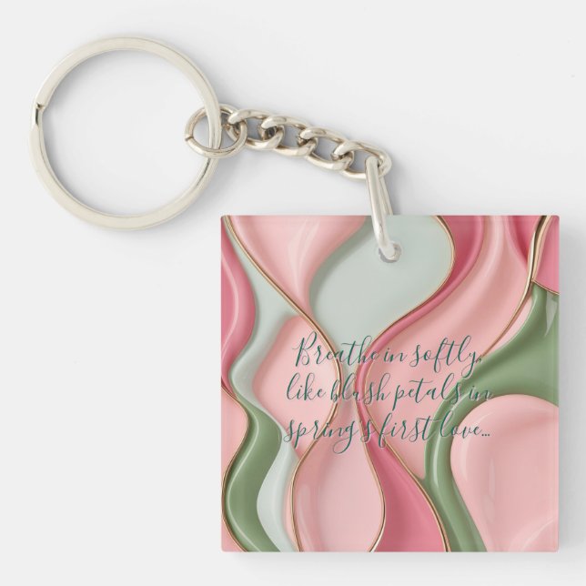 Acrylic keychain in stylish abstract graphic (Front)