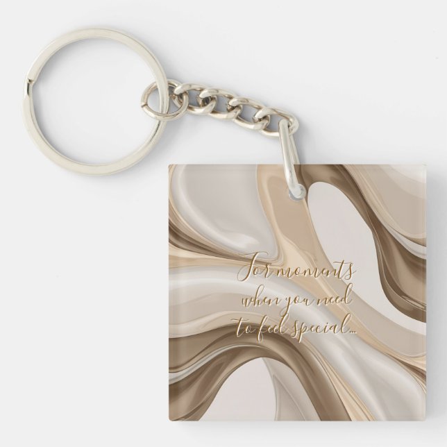 Acrylic keychain in stylish abstract graphic (Front)