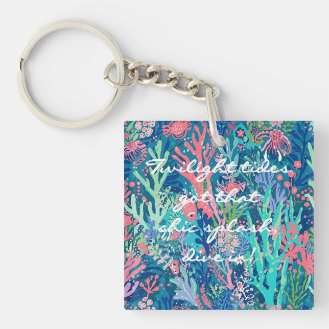 Acrylic keychain in stylish graphic (Front)