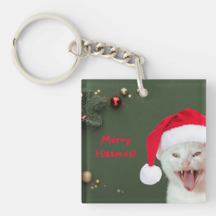 Acrylic Keychain, Merry Hissmas Wishes Keychain