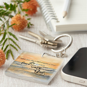 Acrylic keychain-Micah 6:8 Keychain