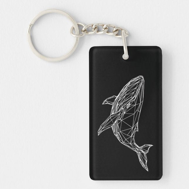 Acrylic Keychain Modern Geometric Whale (Devant)