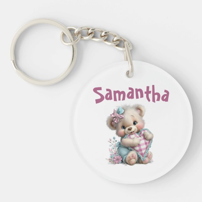 Acrylic Keychain Teddy Bear Baby Shower (Front)