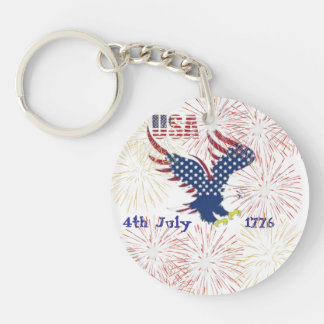 Acrylic Keychain USA 4th July 