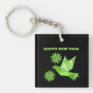 Acrylic Keychain with nice ART , HAPPY NEW YEAR