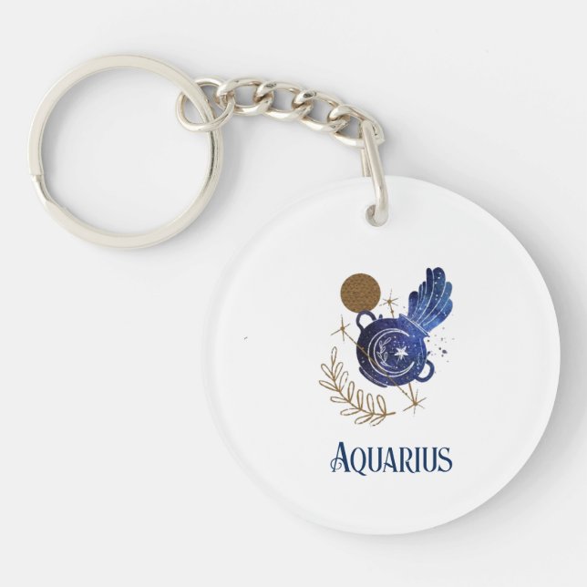 Acrylic Keychain-Zodiac Aquarius Keychain (Front)
