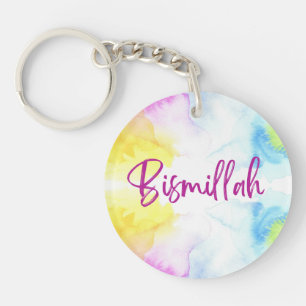 Acrylic Keychains by Rand- Bismillah Pink