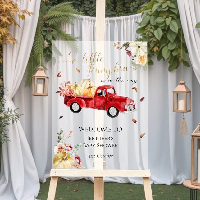 Acrylic Little Pumpkin Baby Shower Welcome Sign (Creator Uploaded)