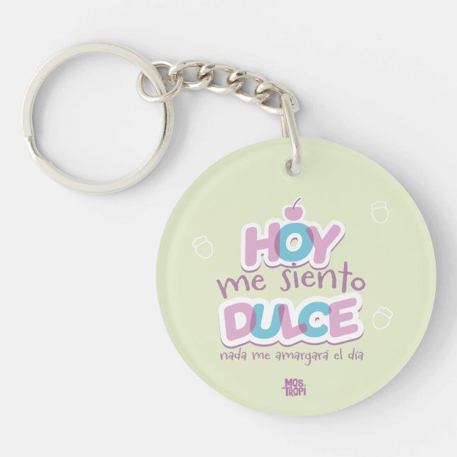 Acrylic Llavero Pregnancy Today I feel sweet Keychain (Front)