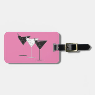 Acrylic Luggage Tag - 3 Cocktails on Pink